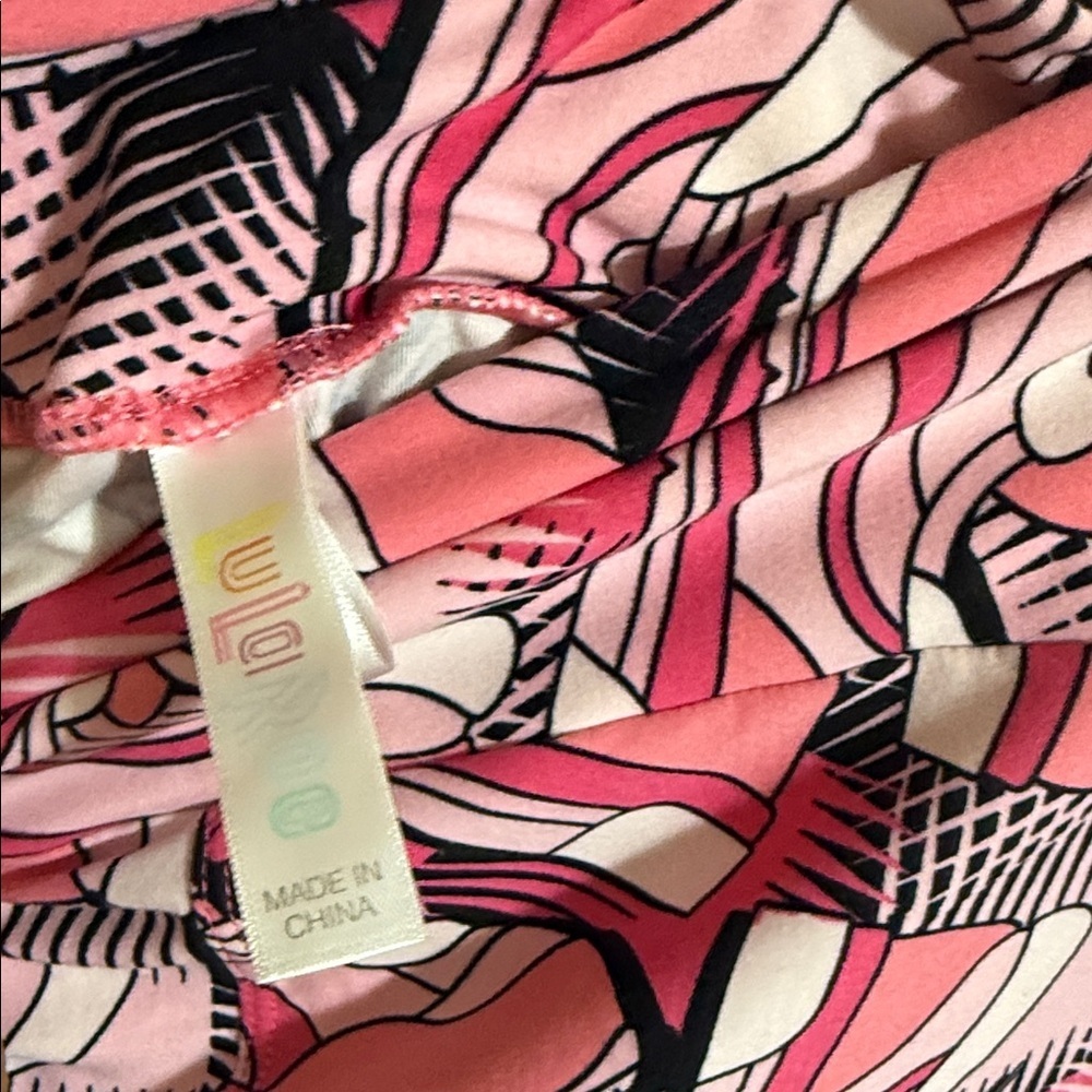 LuLaRoe Stylish Pink Patterned Womens Leggings - Picture 2 of 4